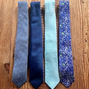 Set of 4 crew cuts silk ties. 52 inches. Ages 8-16.